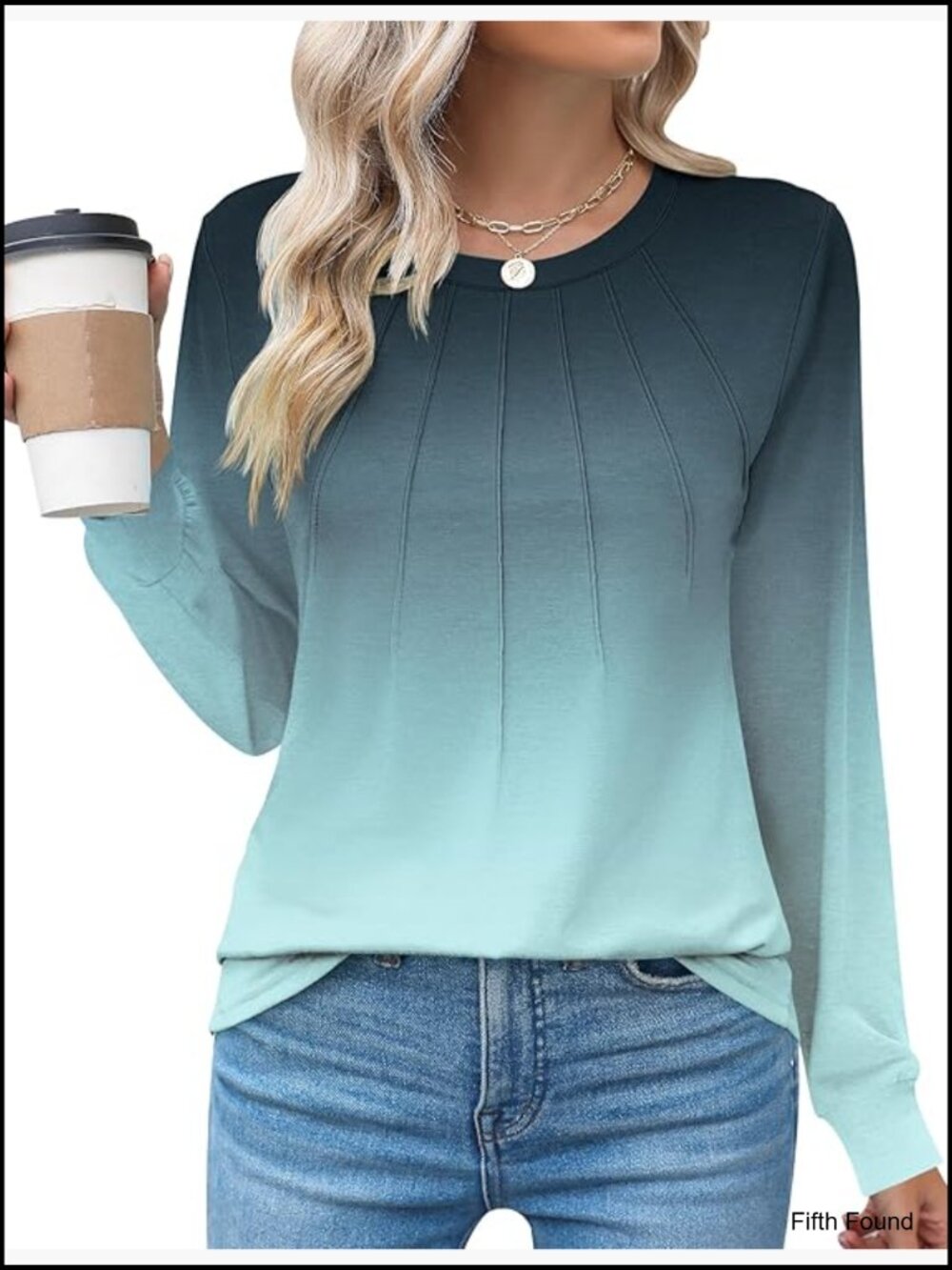 Women's Long Sleeve Crew Neck Pleated Blouse Dressy Casual Tunic Top Fall 2026